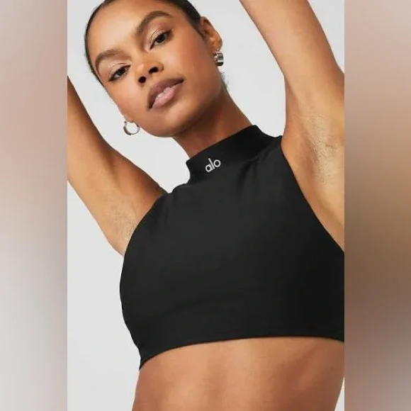 ALO Airlift Fuse Bra Crop Top Black - Picture 1 of 5